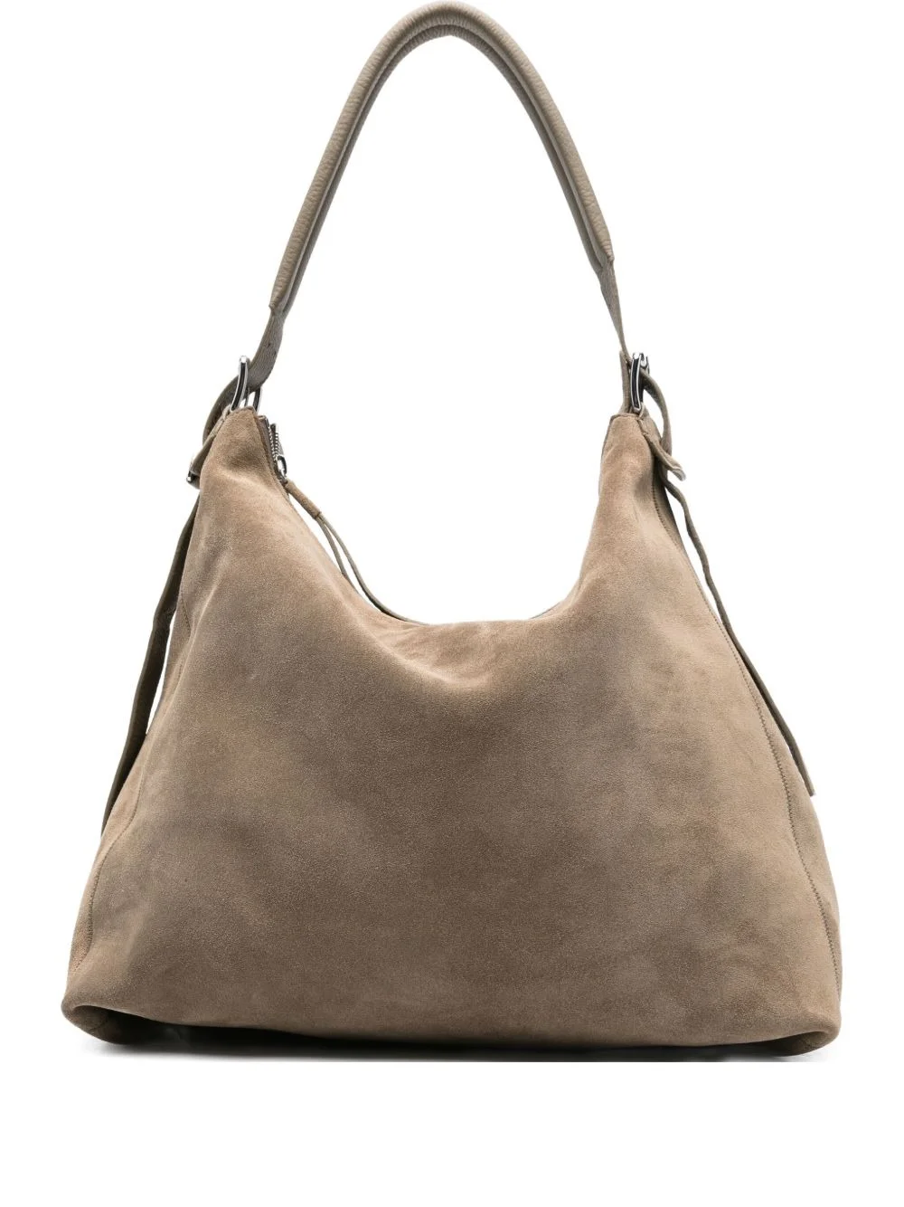belted suede shoulder bag - 1