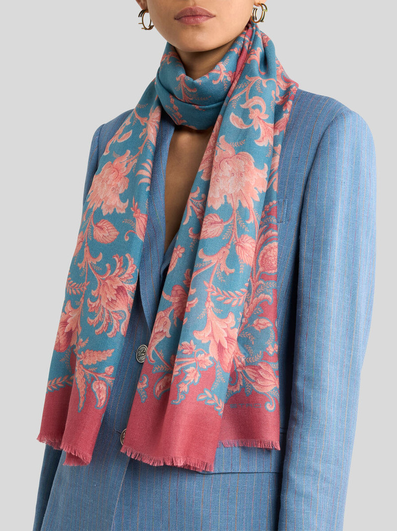 Etro CASHMERE-BLEND SCARF WITH FLORAL MOTIF outlook