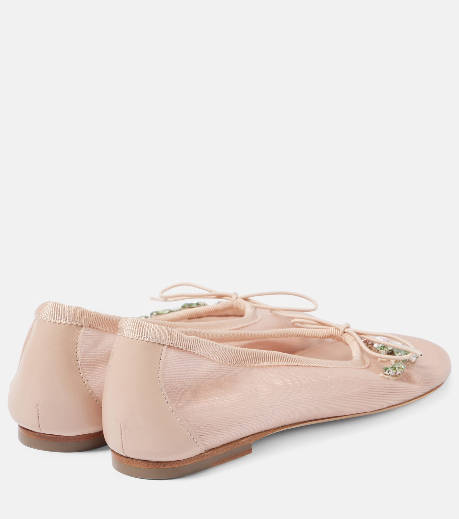 Bow-detail embellished ballet flats - 2