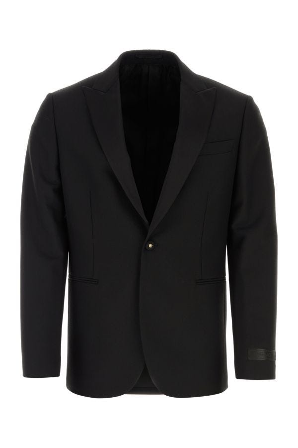 Versace Man Black Wool Blend Blazer - 1