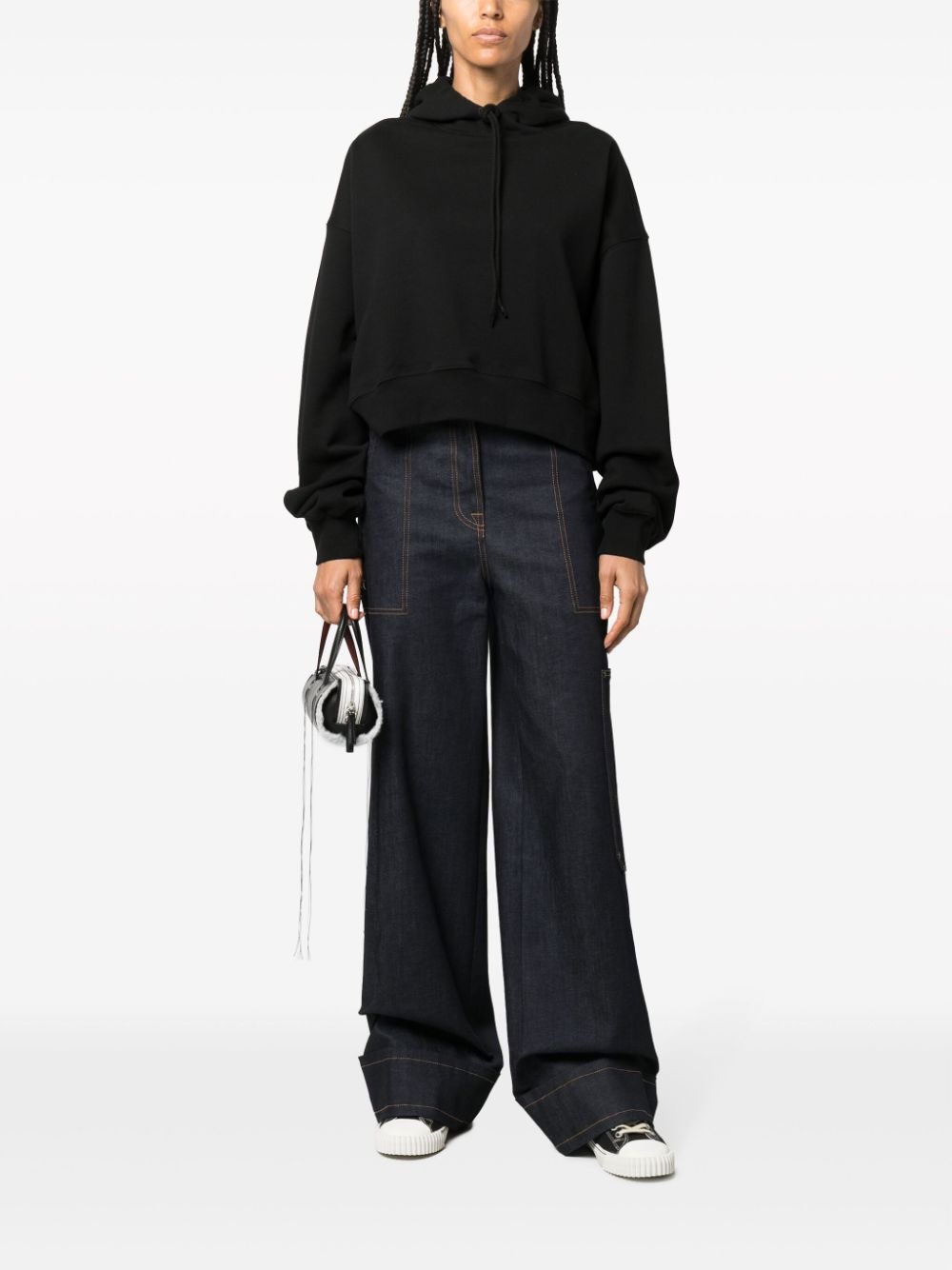 drawstring cotton hoodie - 2