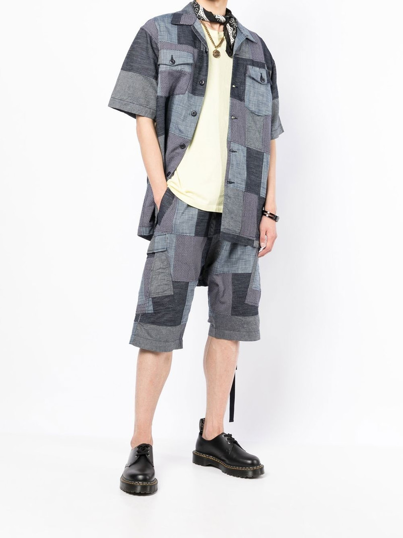 MAHARISHI patchwork cropped shorts outlook