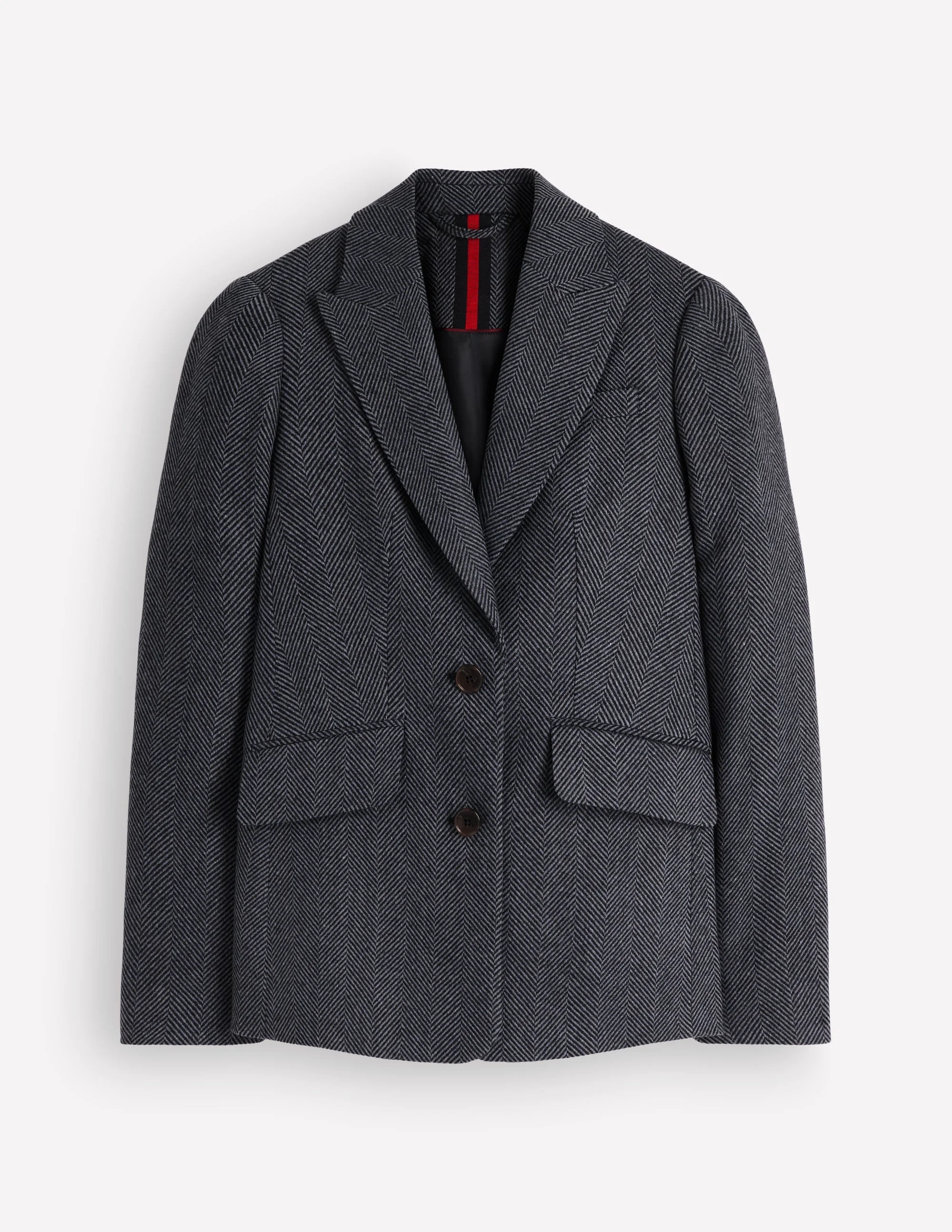Stamford Wool Blazer-Blue and Navy Herringbone - 1