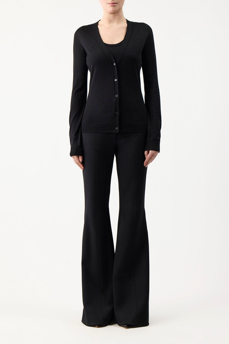 GABRIELA HEARST Tori Cardigan in Black Silk Cashmere outlook