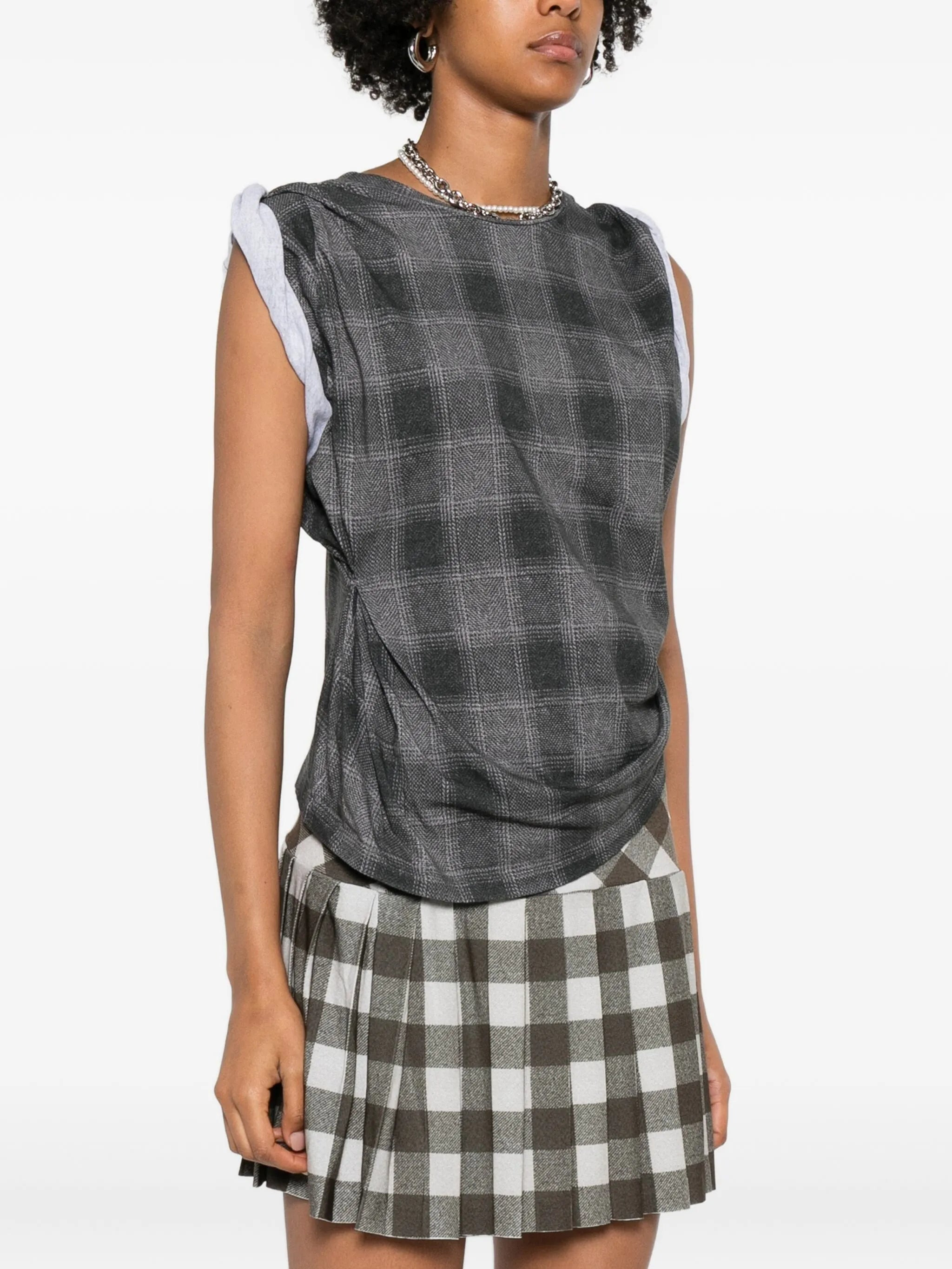 checkered tank top - 3