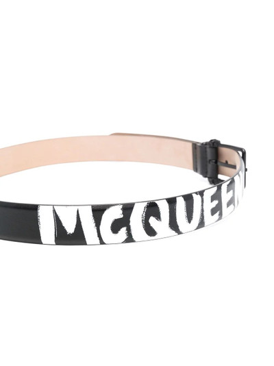 Alexander McQueen logo paint print belt outlook