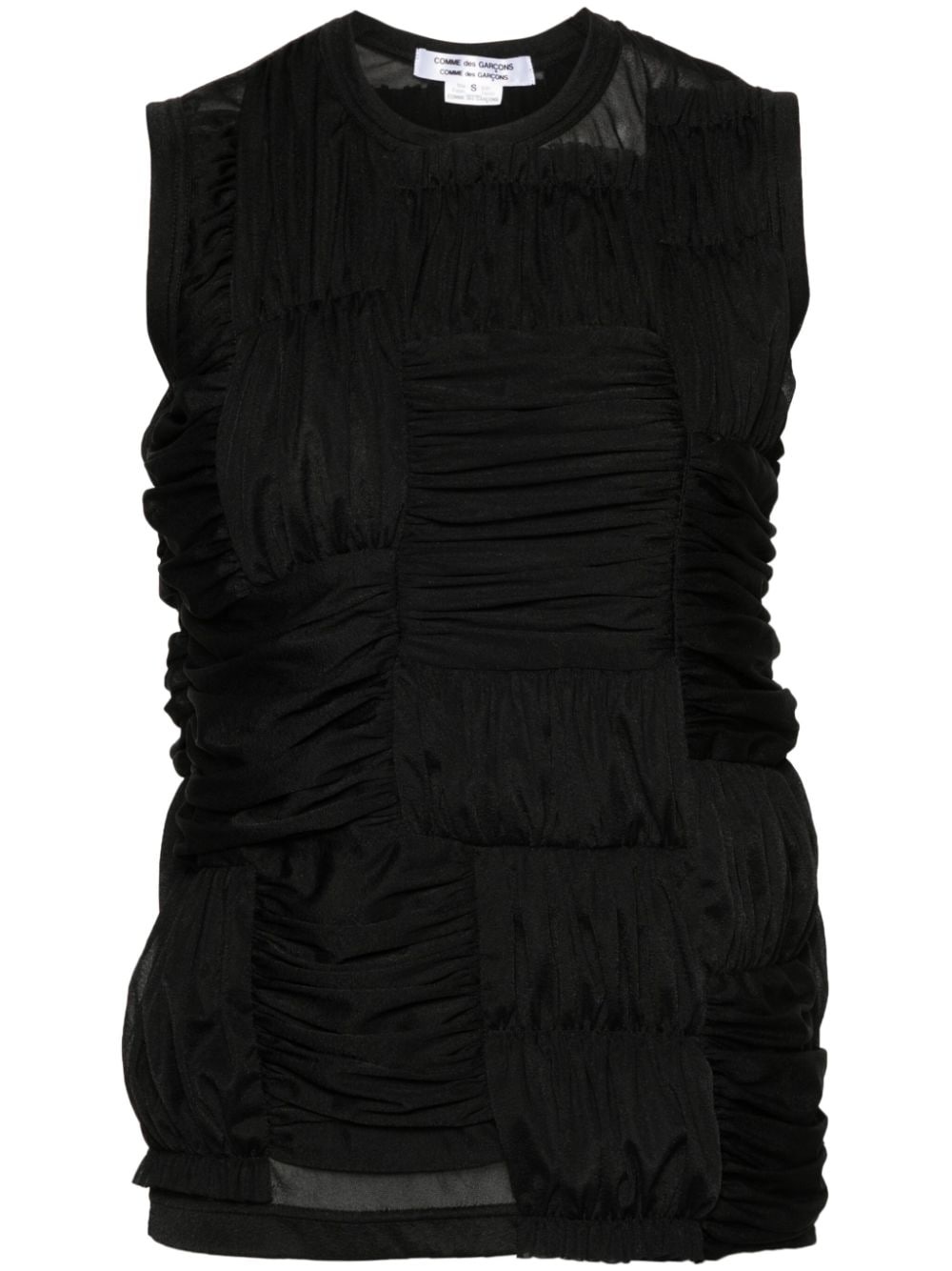 pleat detail sleeveless top - 1