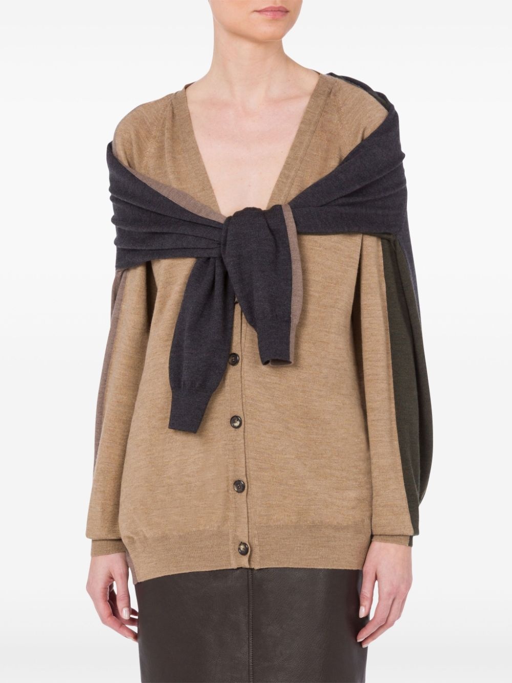 deconstructed virgin wool cardigan - 2