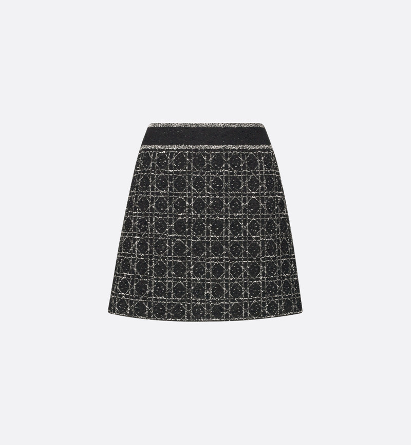 Macrocannage Flared Miniskirt 1