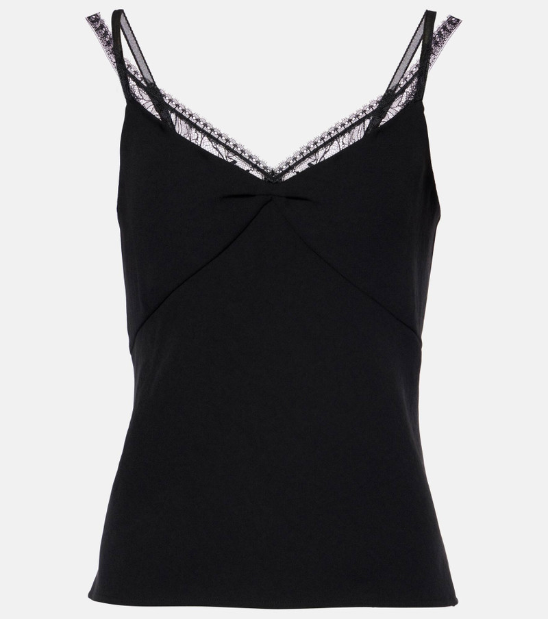 Lace-trimmed crêpe camisole - 1