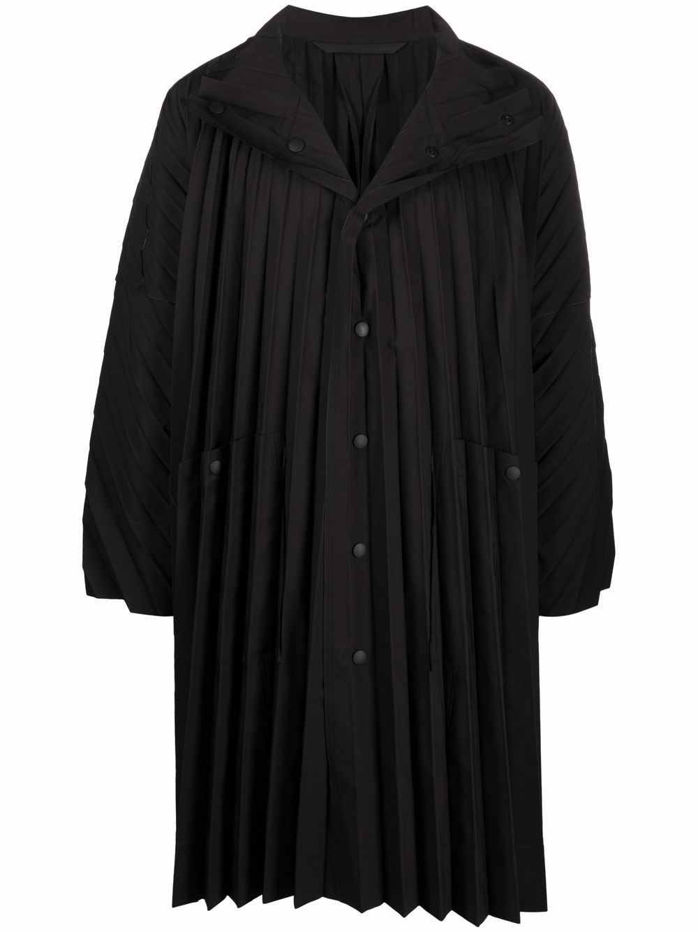 pleated poplin coat - 1