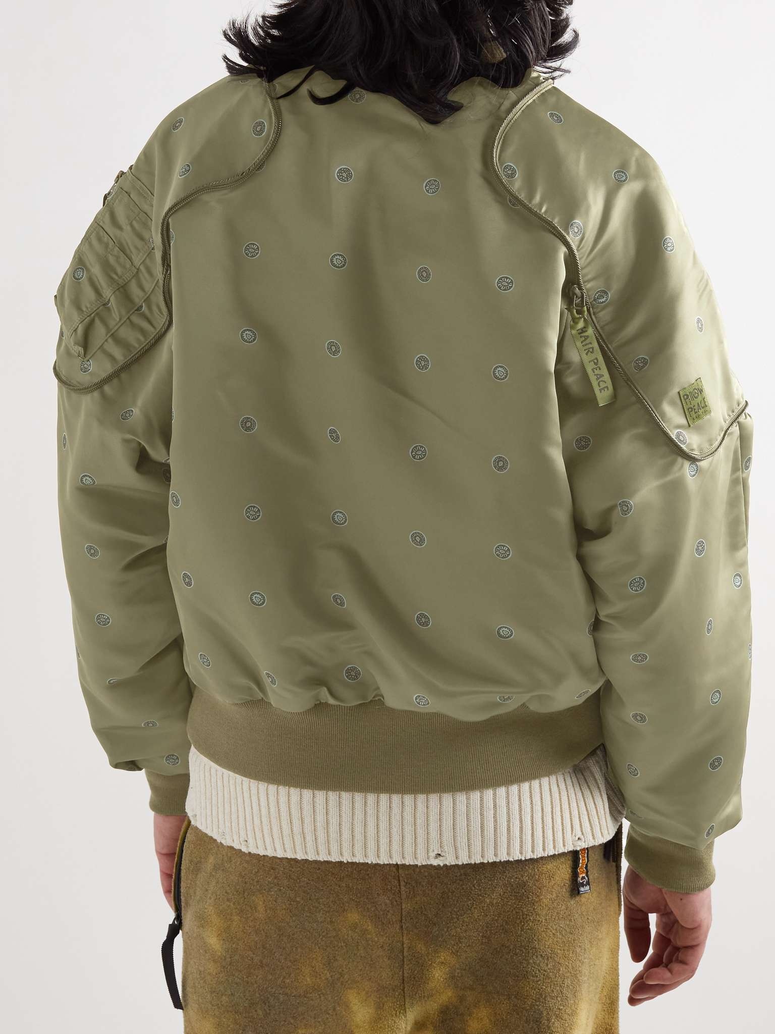 Convertible Printed Shell Bomber Jacket - 4
