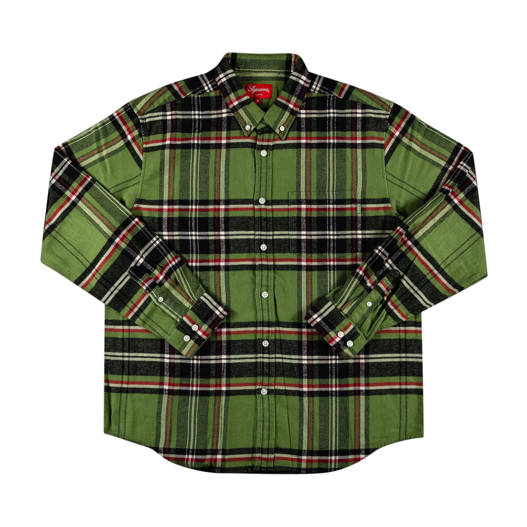 Supreme Tartan Flannel Shirt 'Green' - 1