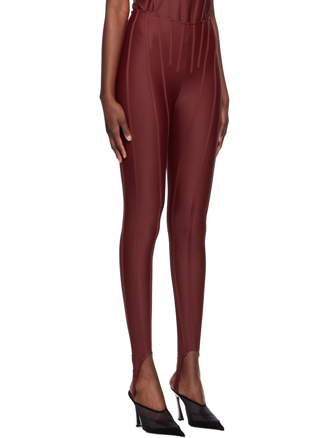 Red Corseted Leggings - 2