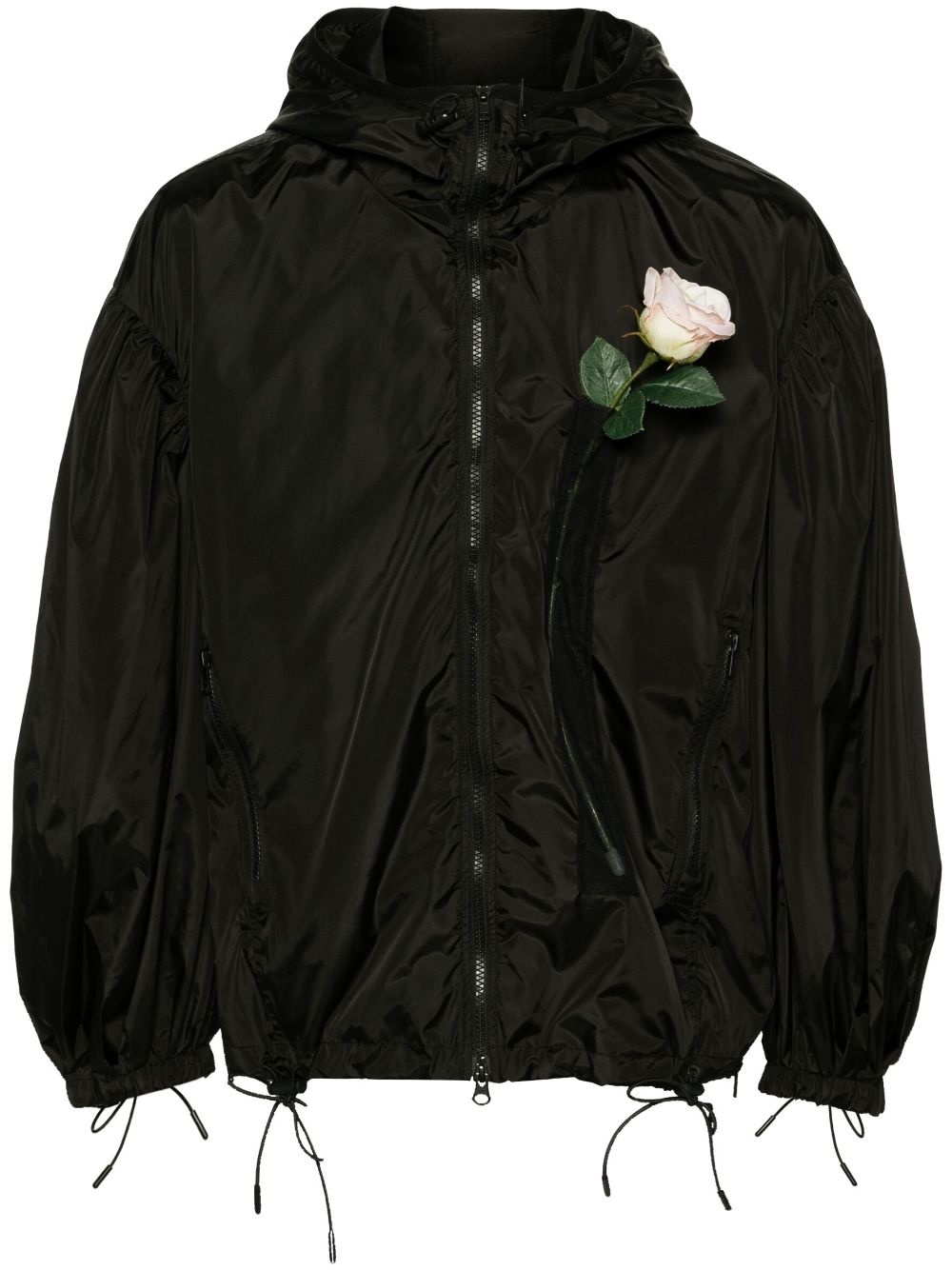 floral-appliquÃ© hooded jacket - 1