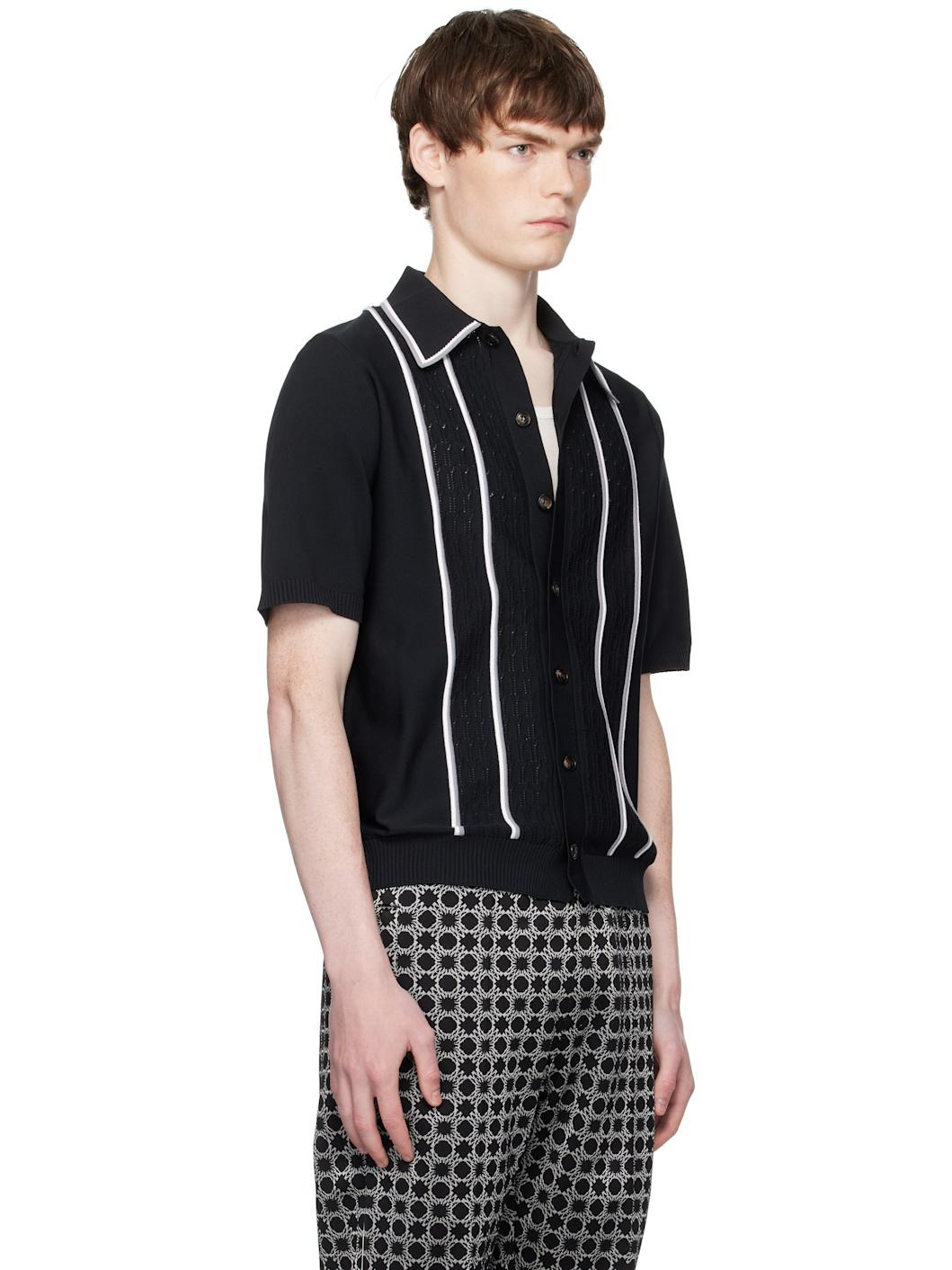 Black 'AMIRI' Script Stripe Shirt - 2