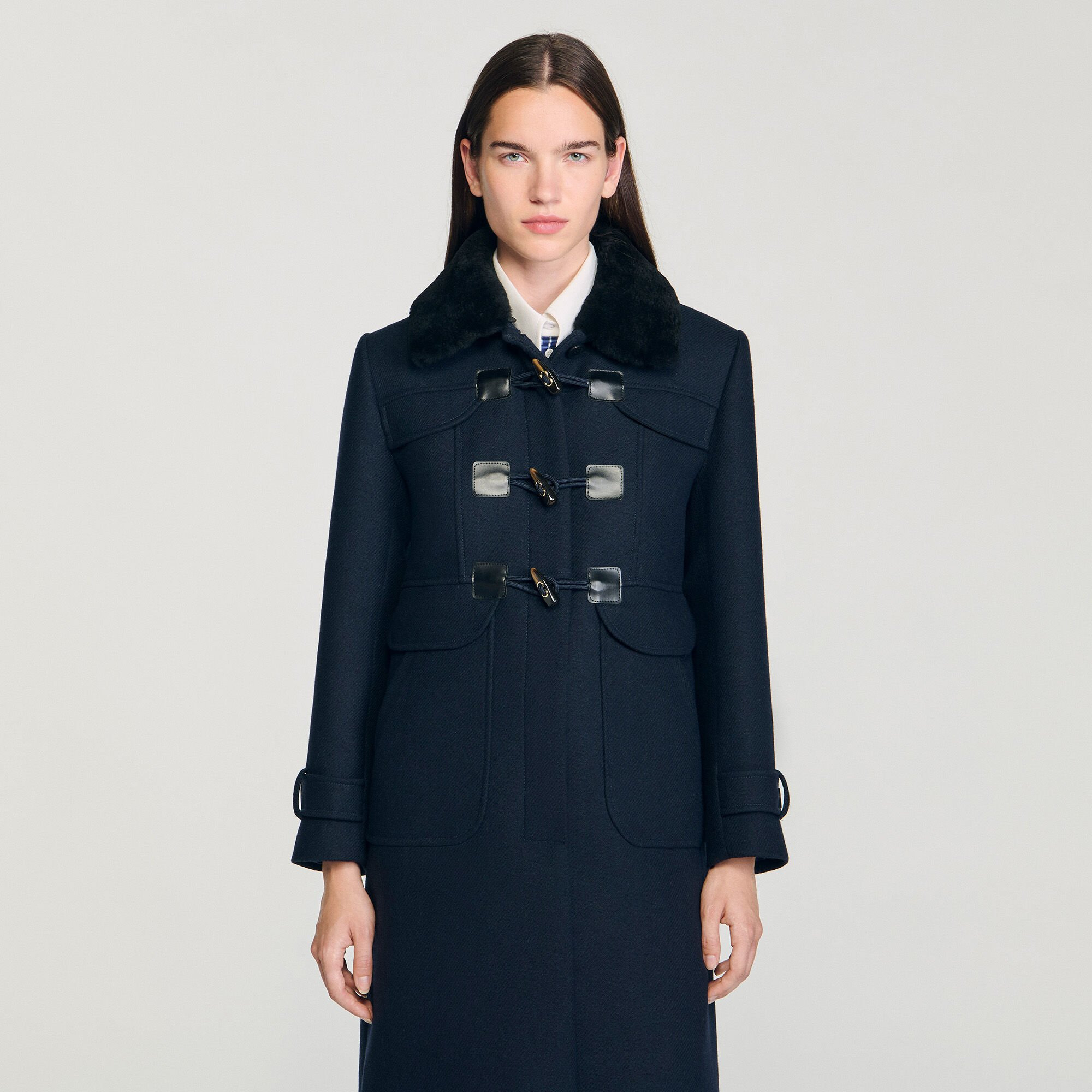 LONG COAT WITH REMOVABLE FUR COLLAR - 4