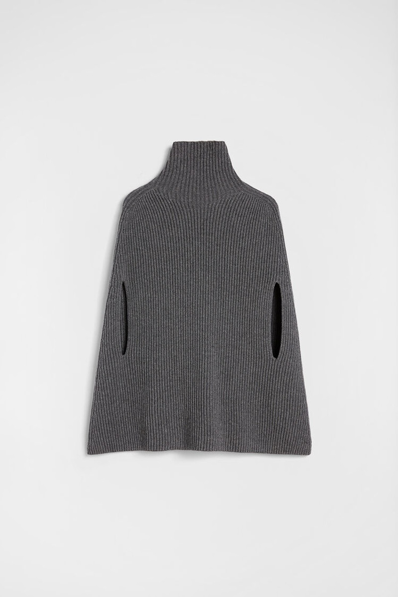 Midweight Wool High-Neck Cape 1