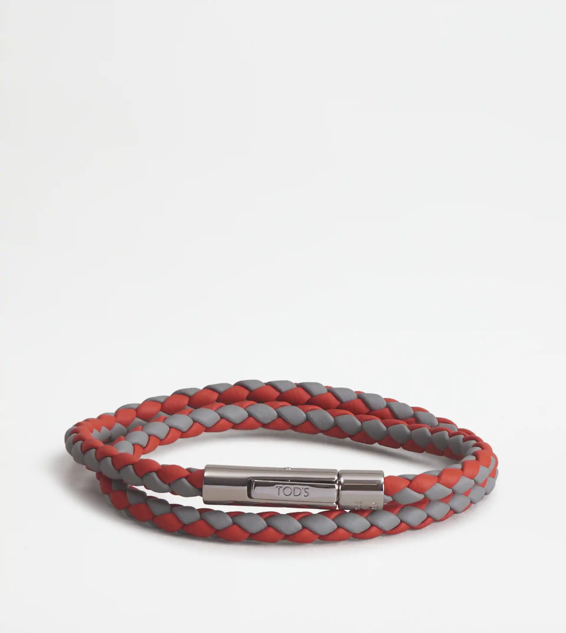MYCOLORS BRACELET IN LEATHER - ORANGE, GREY - 1