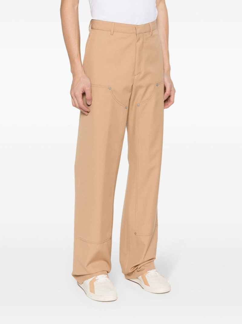 logo-embroidered straight trousers 3