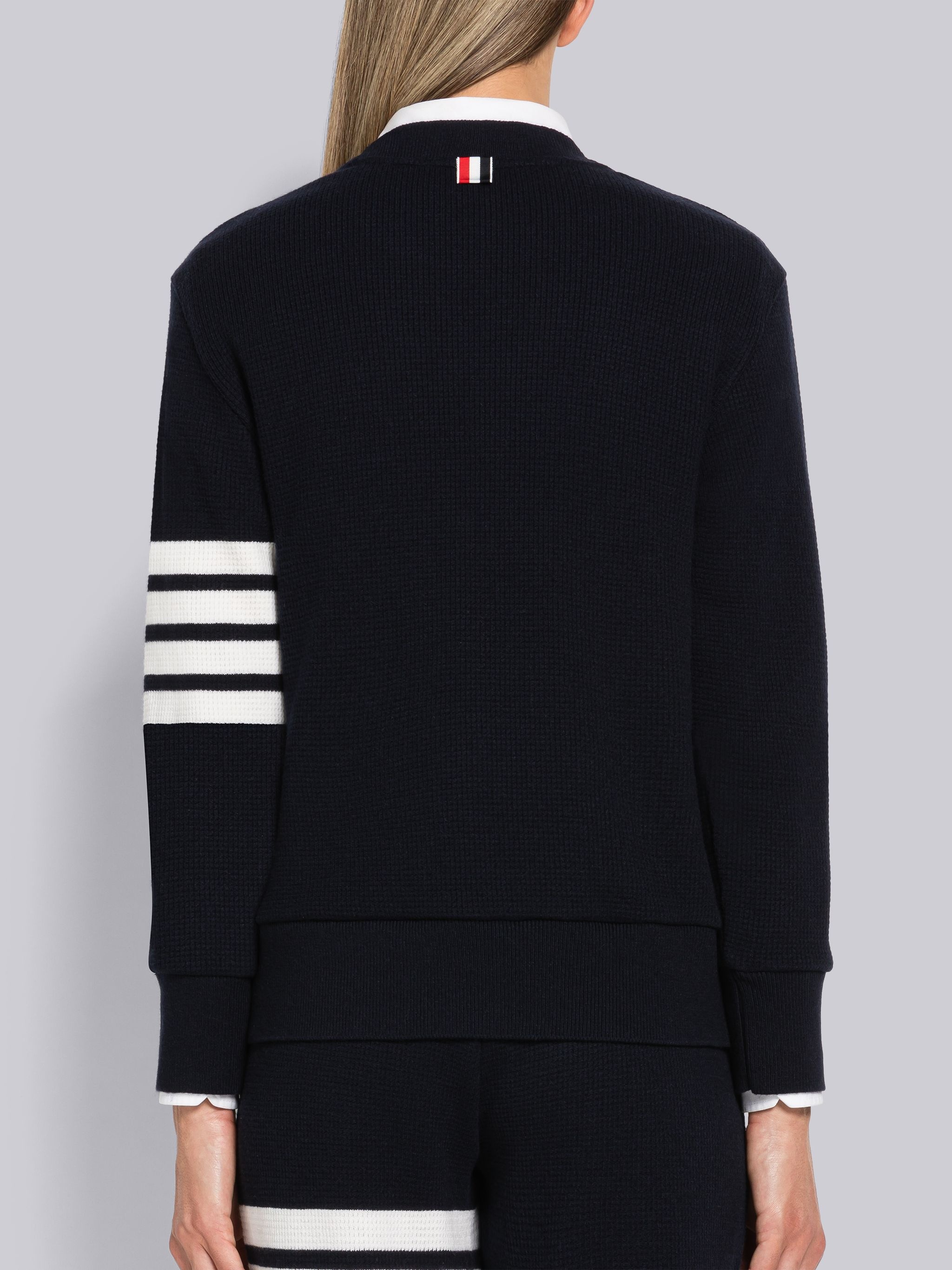 Cashmere Wool Waffle 4-Bar Pullover Sweatshirt - 3