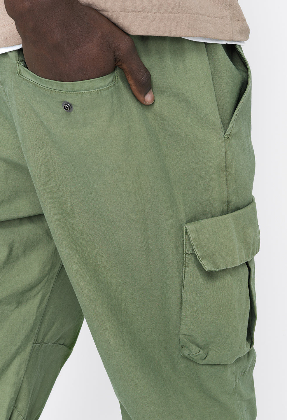 BACK SATEEN CARGO PANTS - 7