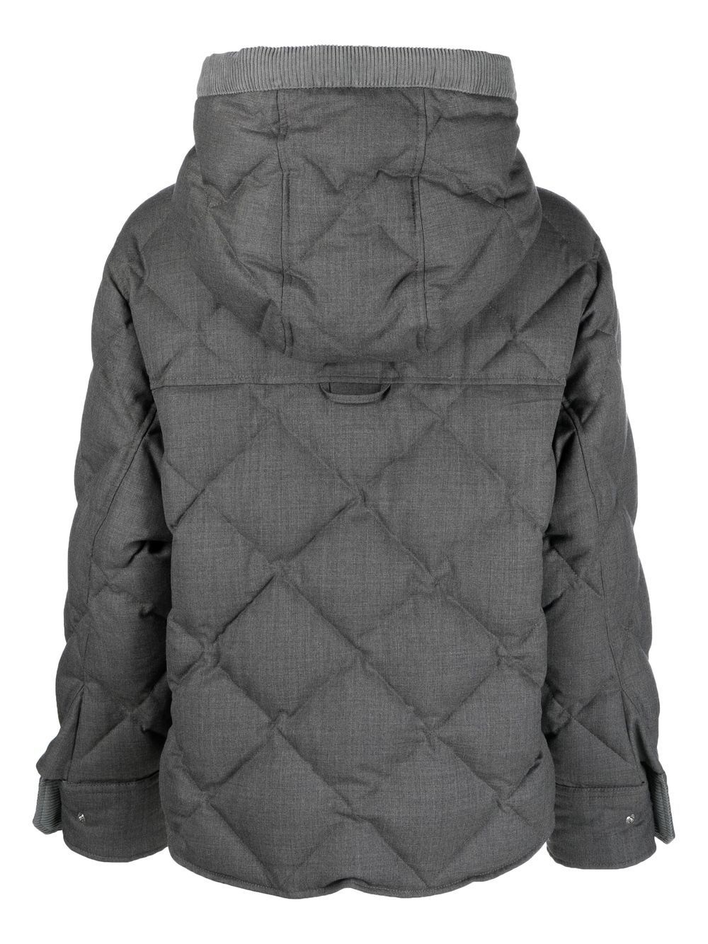 Super 120's hooded padded jacket - 2