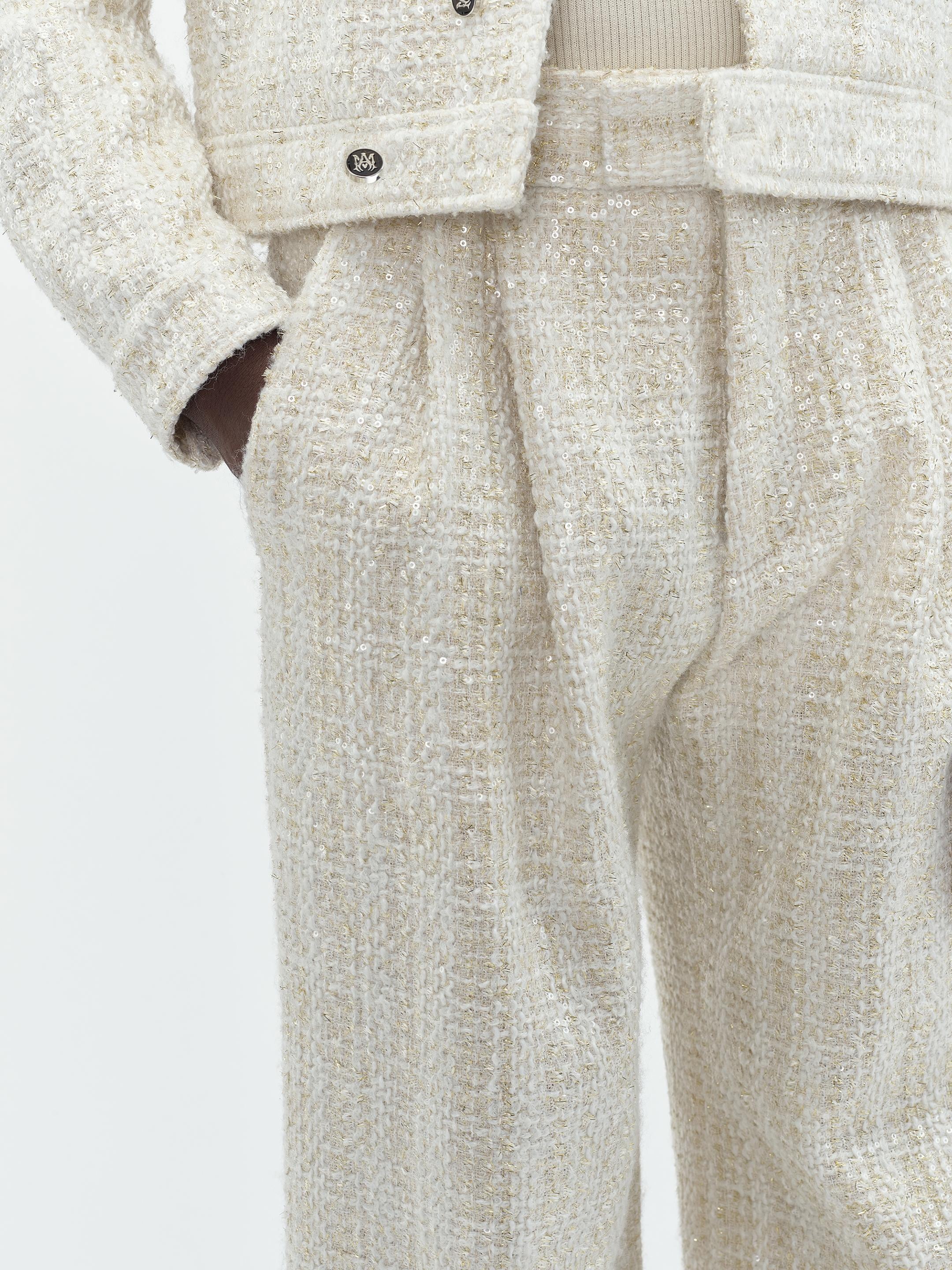 SEQUIN BOUCLE DOUBLE PLEATED PANT - 6