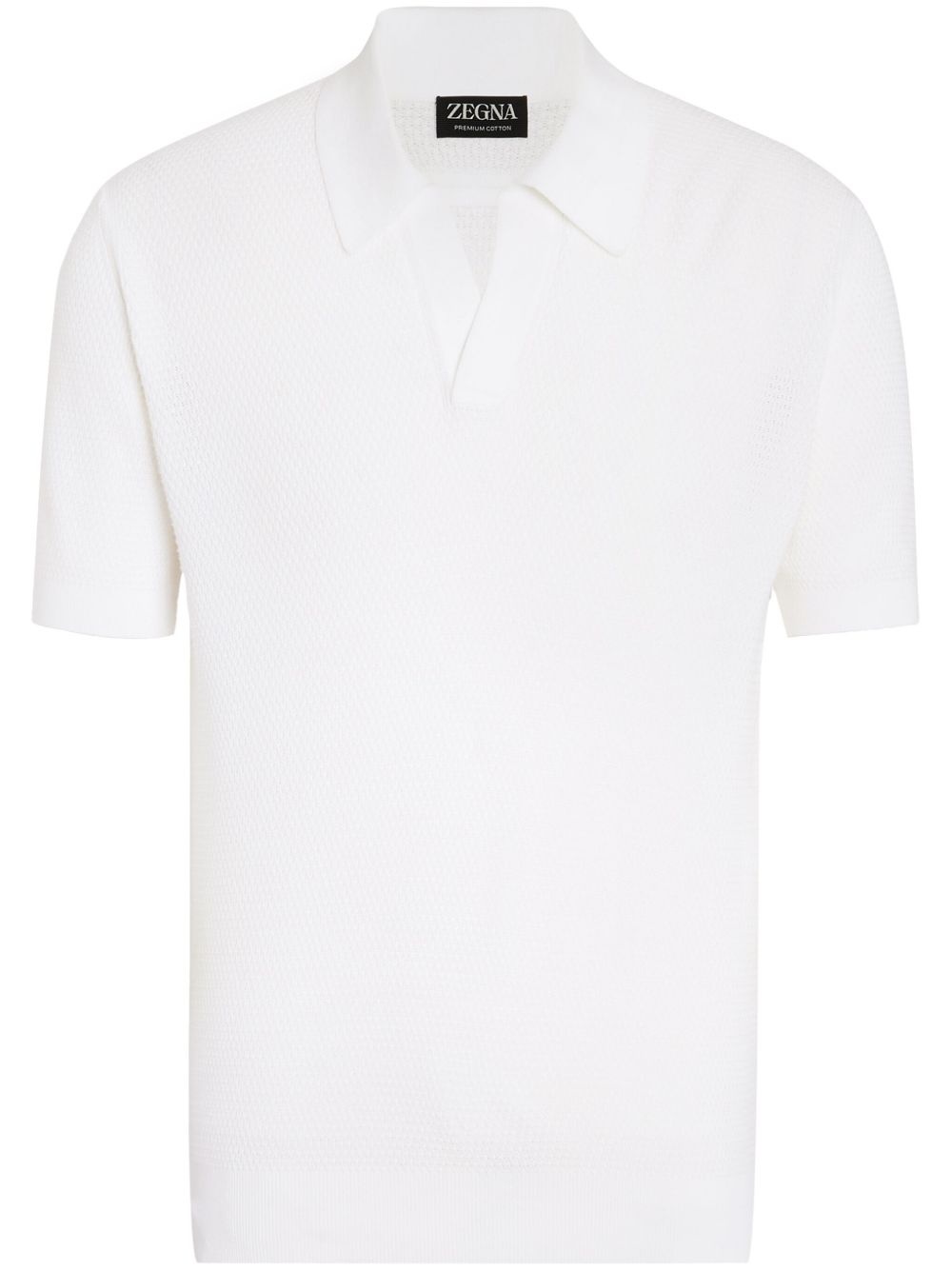 V-NECK COTTON POLO SHIRT - 1