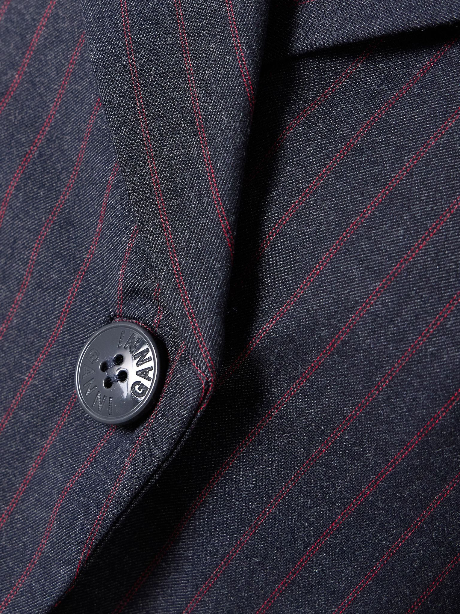 Asymmetric pinstriped woven blazer Dark gray - 4