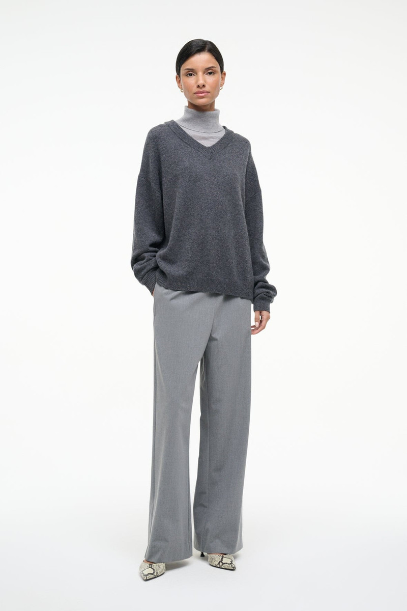 STAUD STAUD DORIS CASHMERE SWEATER CHARCOAL outlook