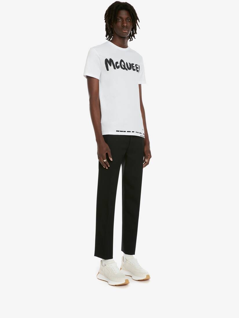 Men's McQueen Graffiti T-shirt in White - 3