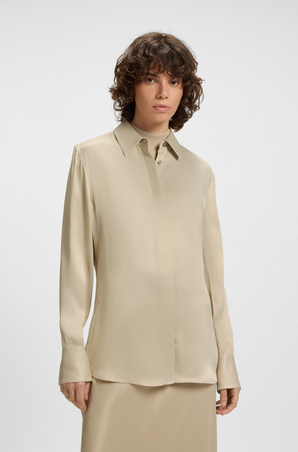REGULAR-FIT BLOUSE IN SATIN - 2
