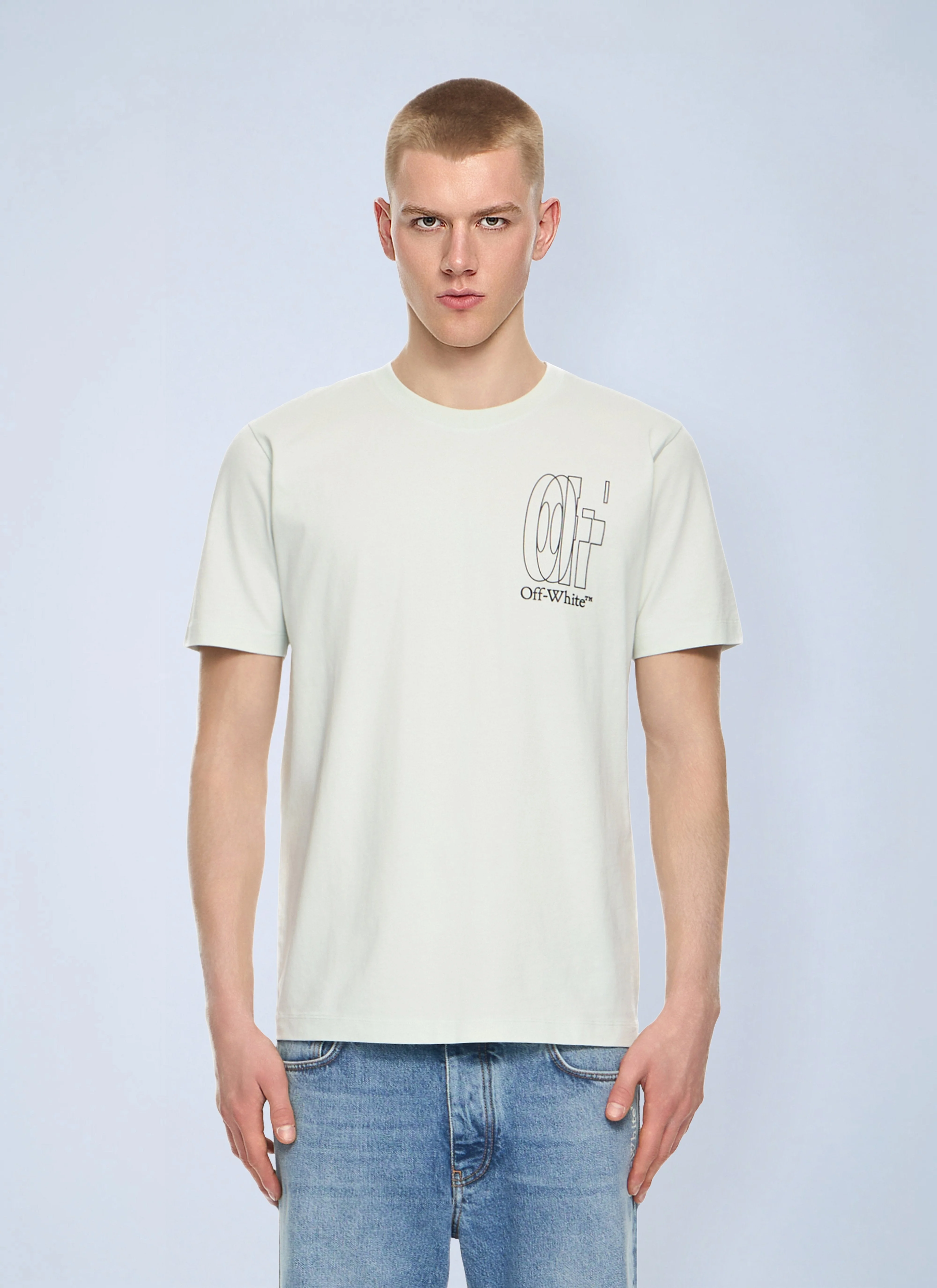 Off-White Men Outline Double Arrow Slim T-Shirt - 1
