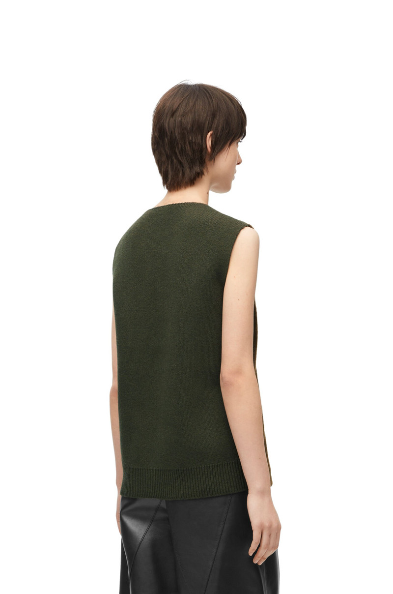 Puzzle Fold vest in shearling and wool 4