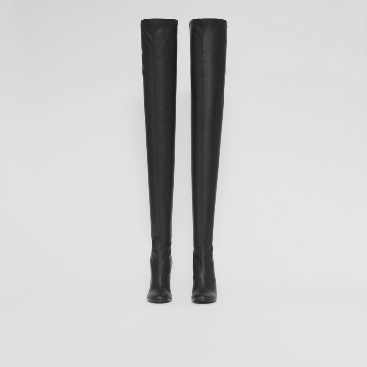 Faux Leather Over-the-knee Sock Boots - 4