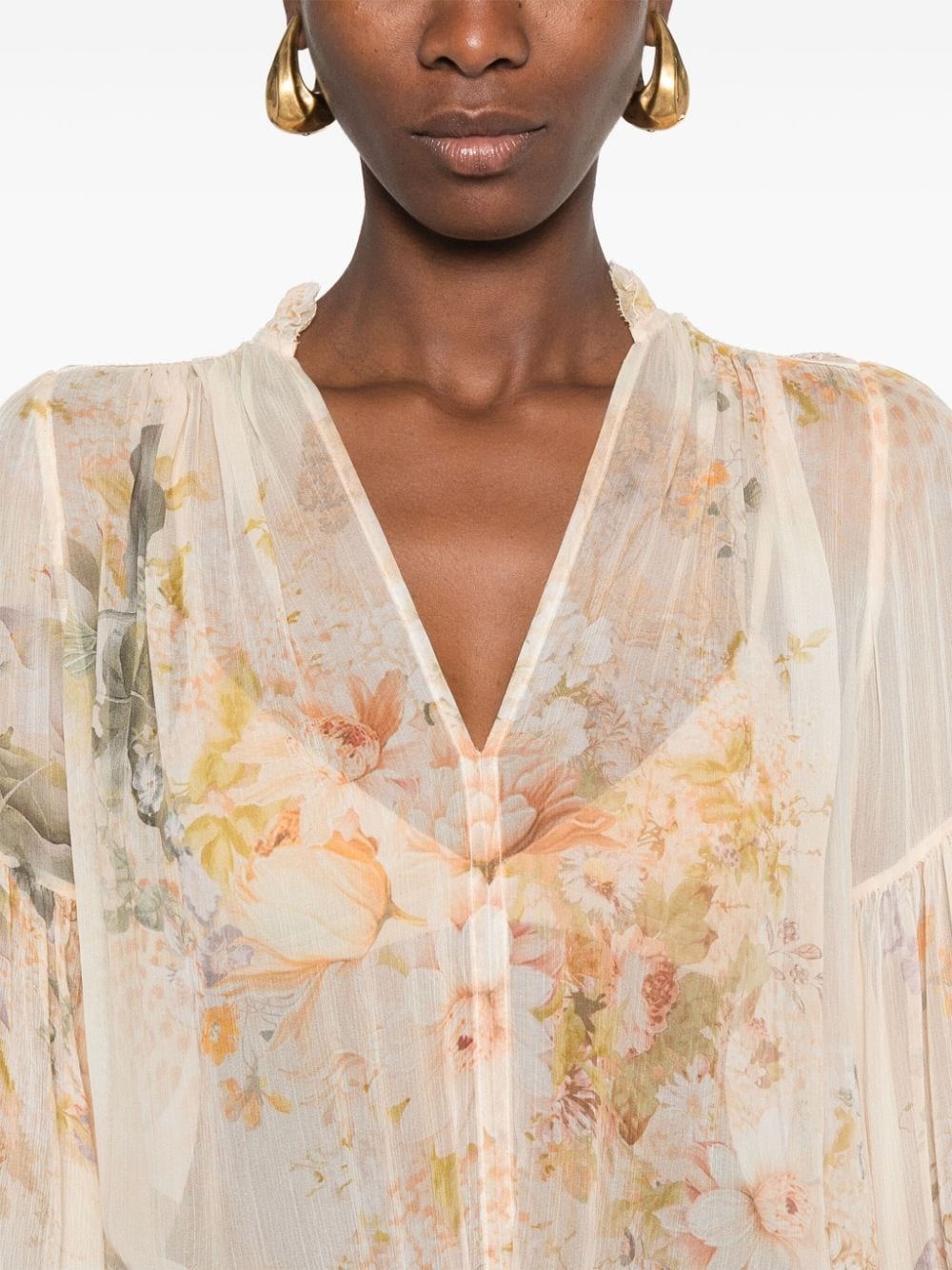 floral-print blouse - 5