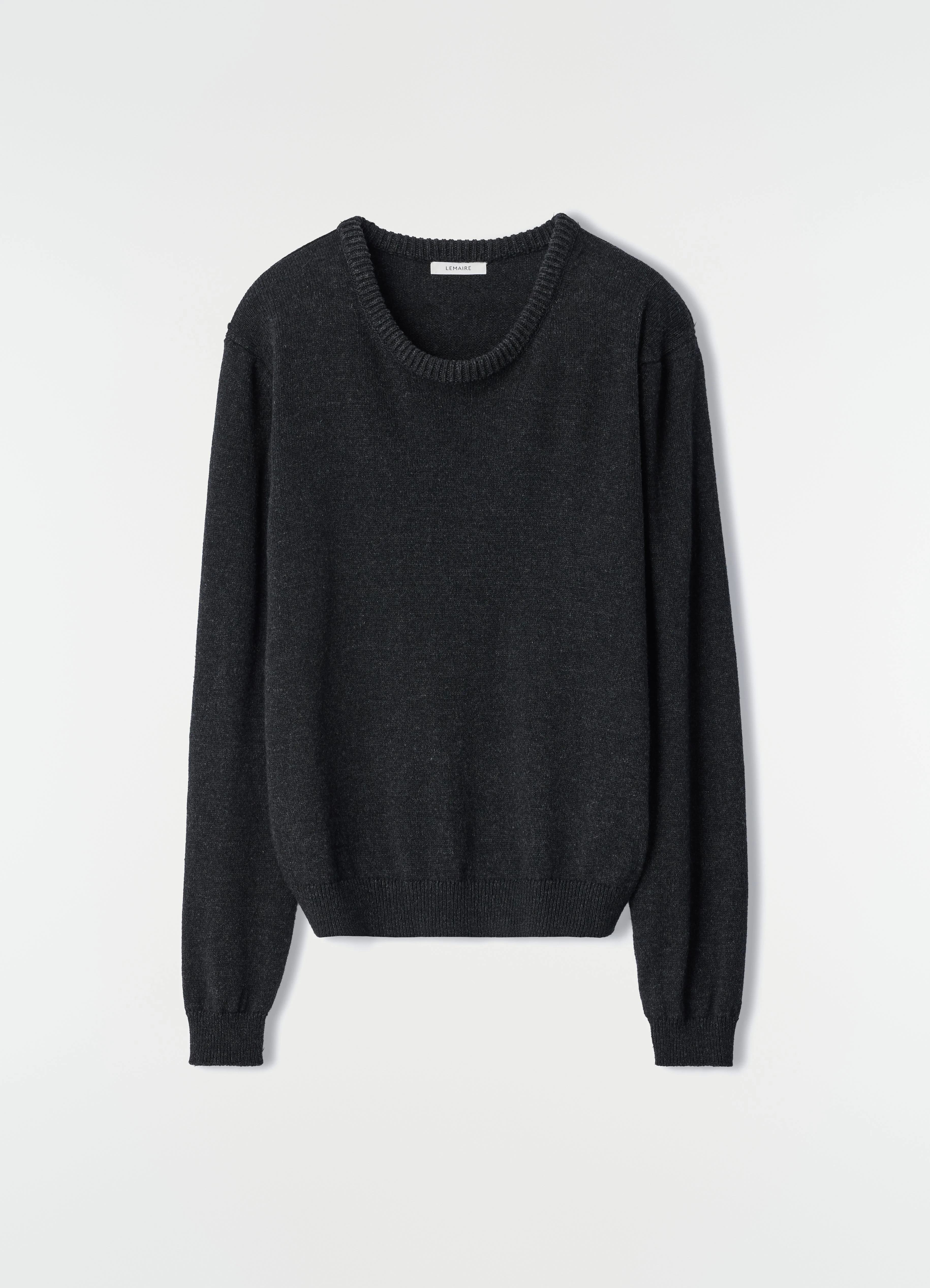 CREW-NECK SWEATER IN ALPACA WOOL BLEND - 1