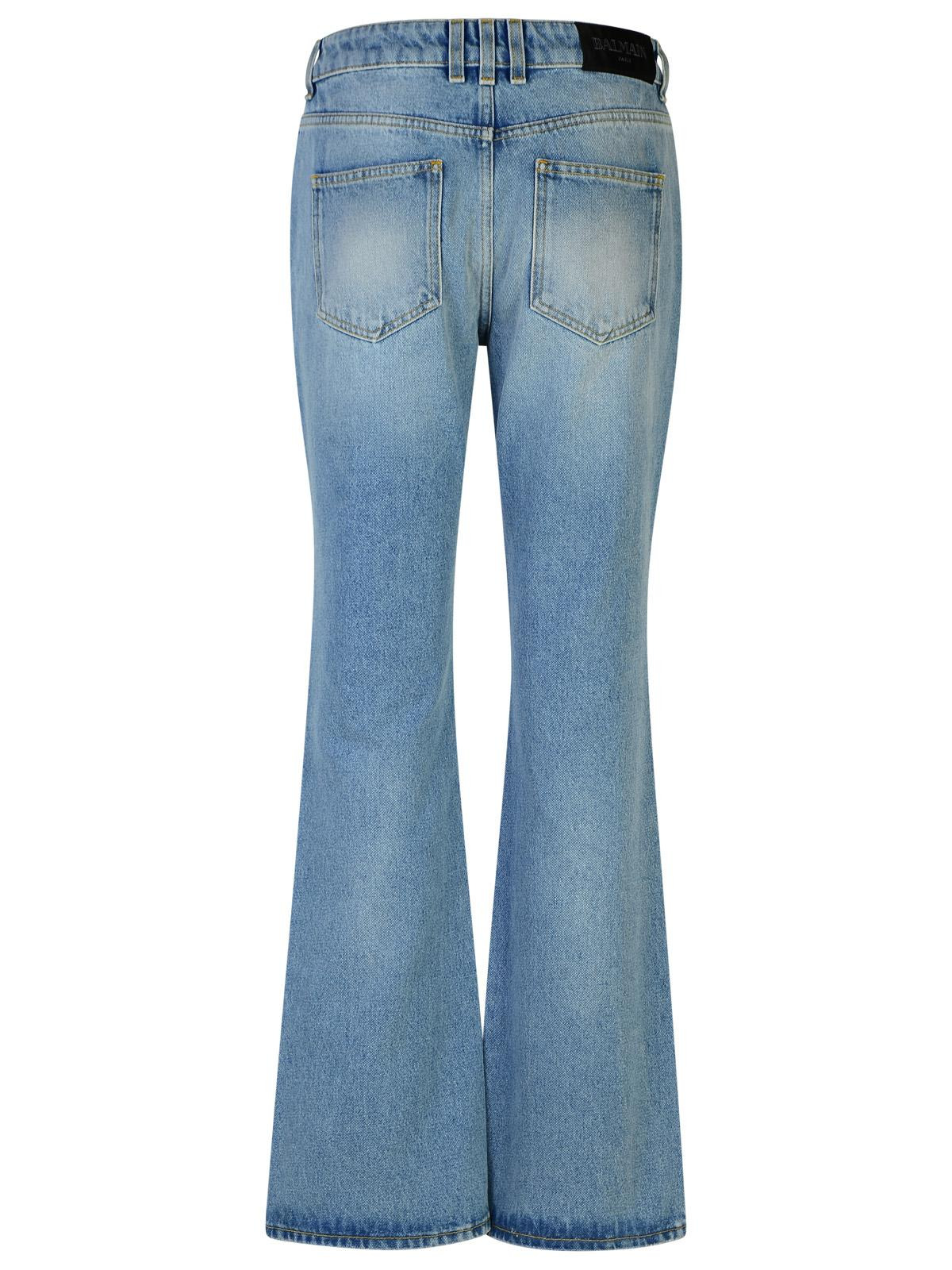 Balmain Light Blue Cotton Jeans Women - 3