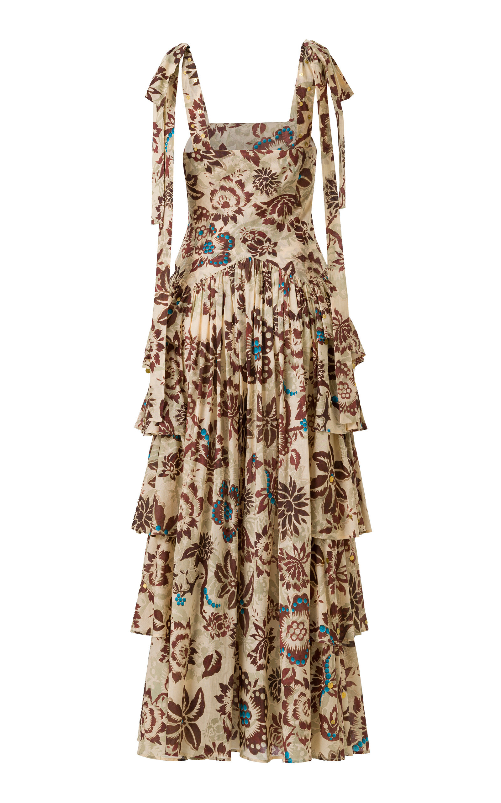 Mindy Ruffled Cotton Maxi Dress multi - 5