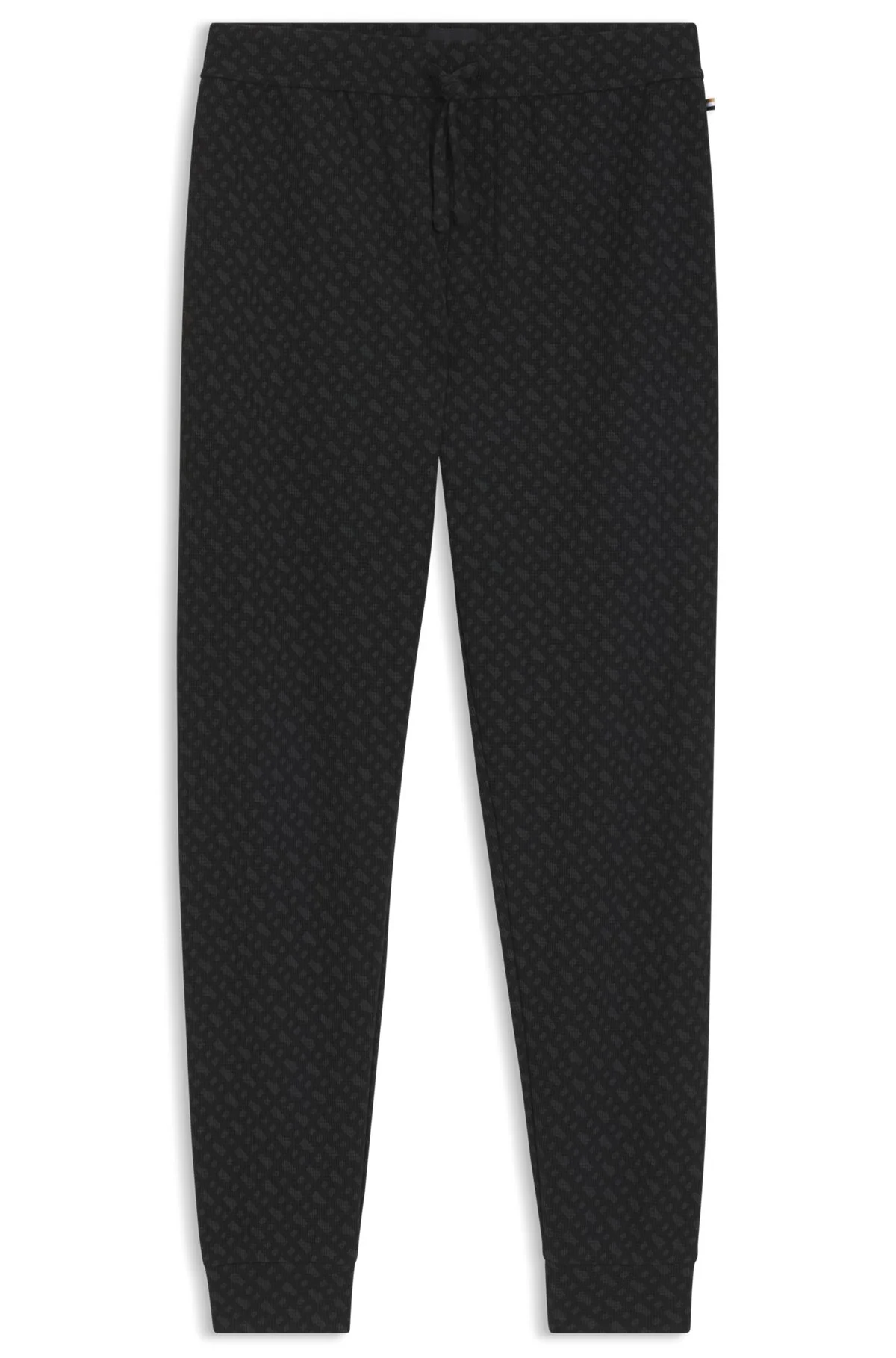 CUFFED PAJAMA PANTS IN MONOGRAM-PRINT WAFFLE FABRIC - 1