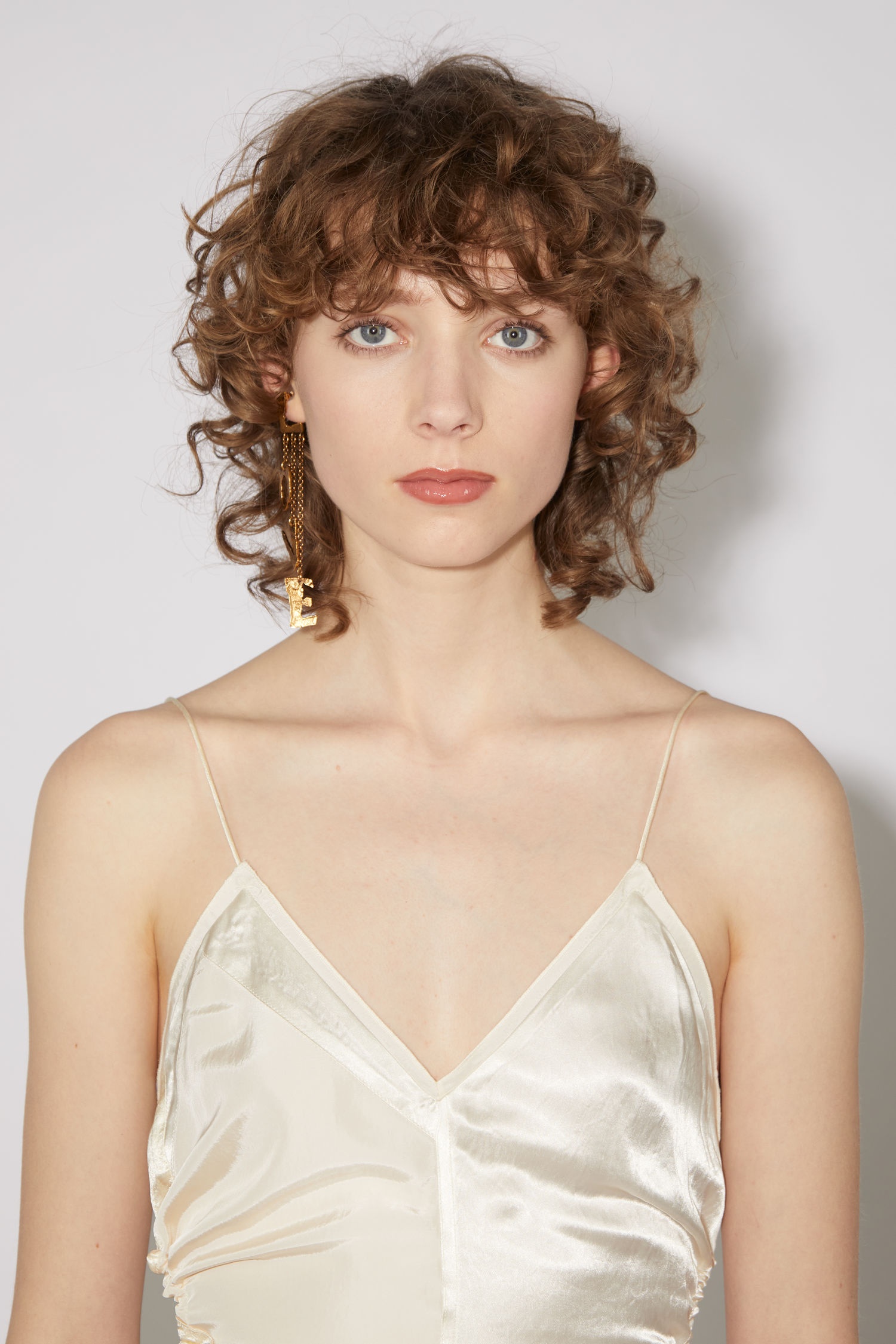 Hammered satin dress - Ecru beige - 6