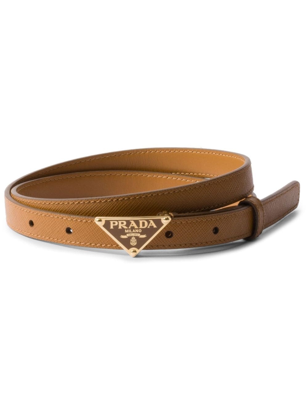 triangle-logo leather belt - 1