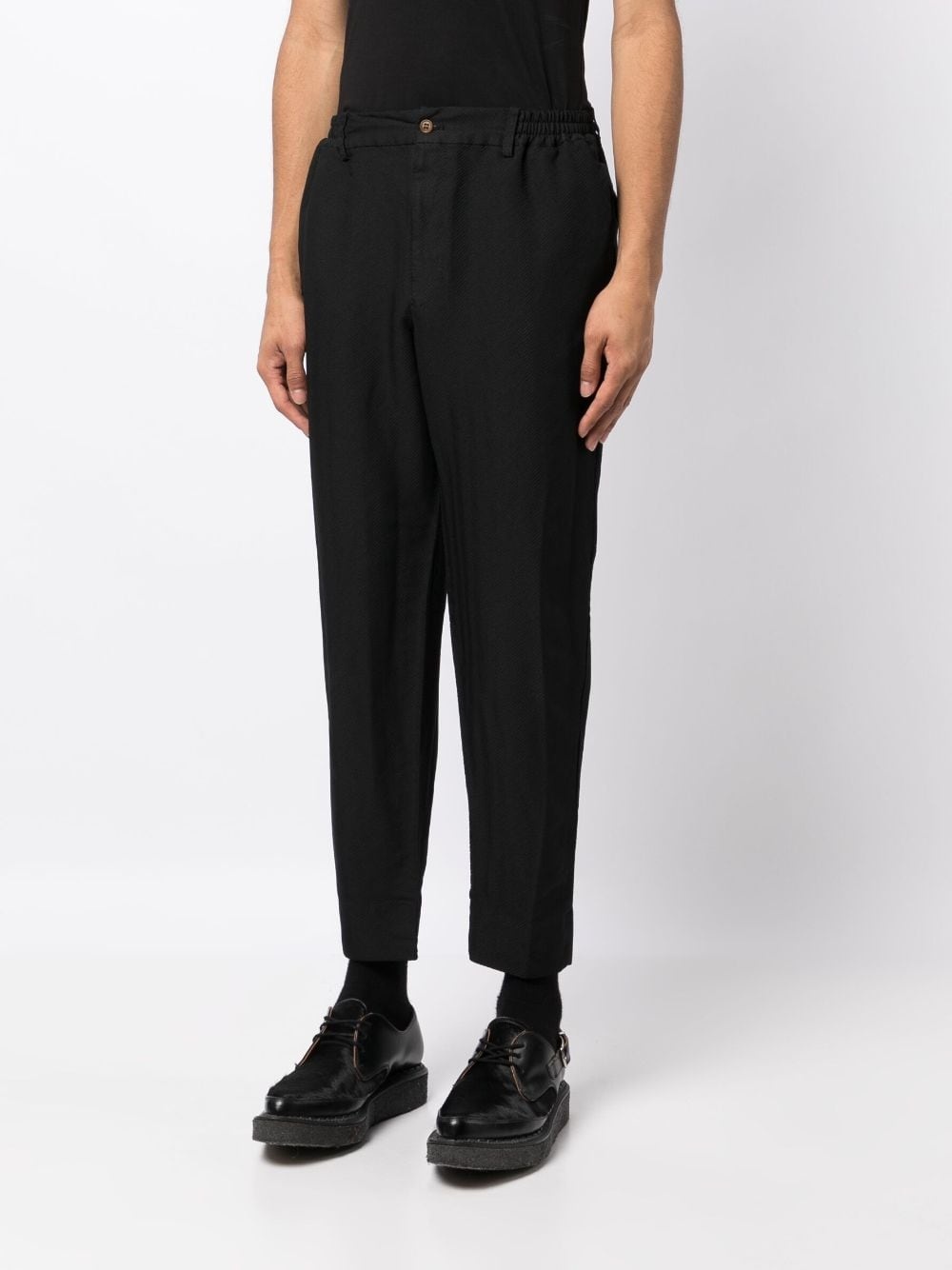 CHEVRON-PATTERN TAPERED TROUSERS - 3