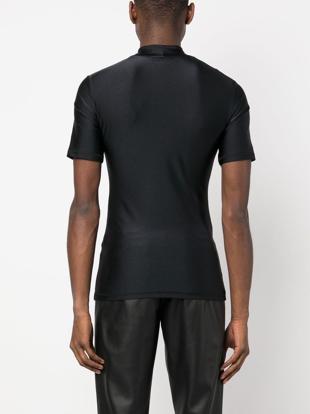 logo-print mock neck T-shirt - 5