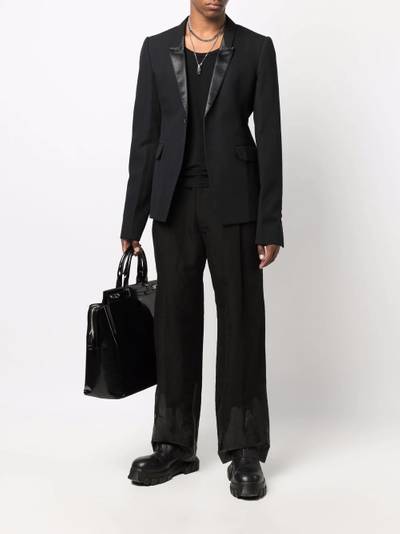 Rick Owens peak-lapels single-breasted blazer outlook