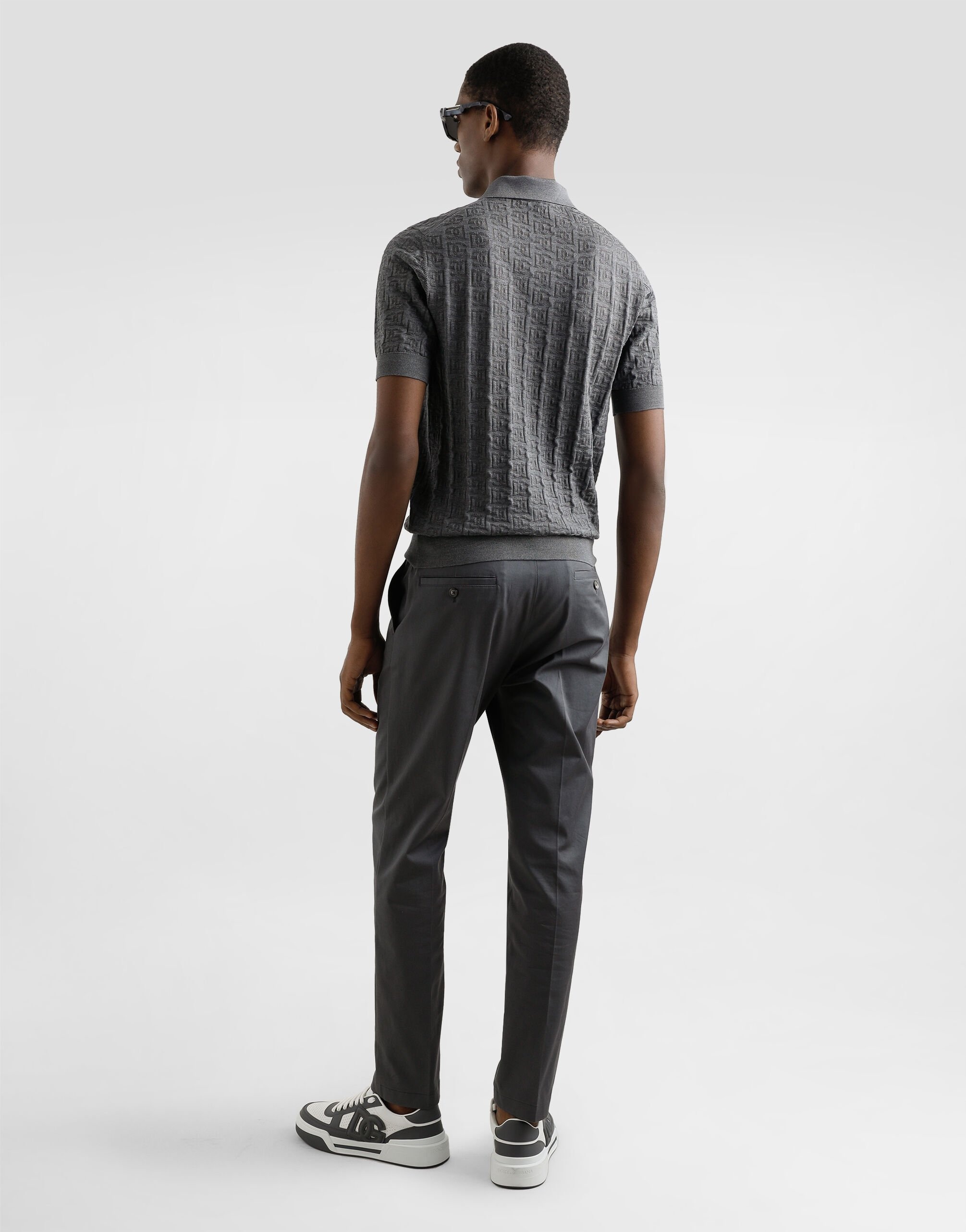 Silk polo-shirt with all-over DG logo embroidery - 3