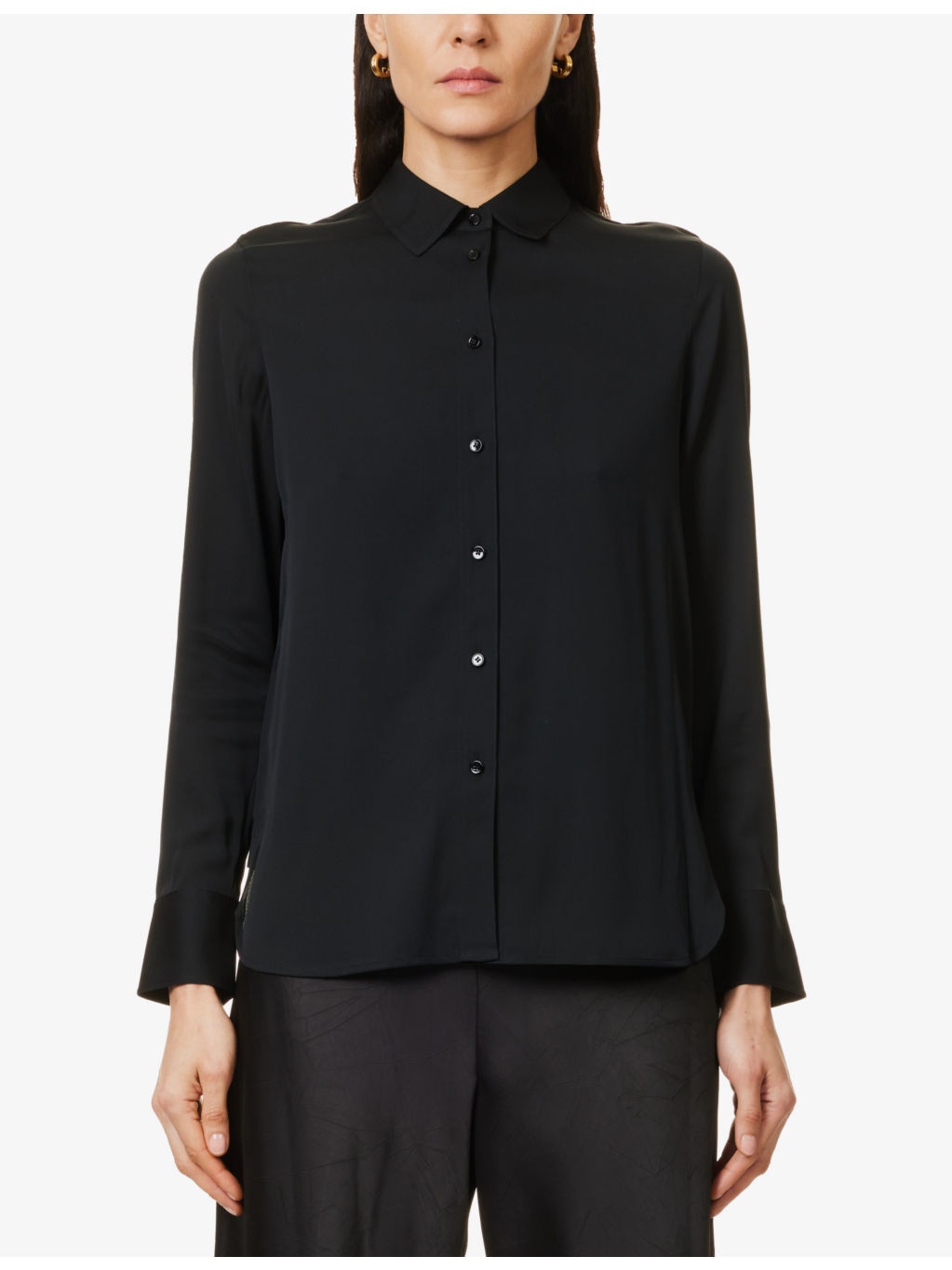 Long-sleeved slim-fit stretch-silk shirt - 3