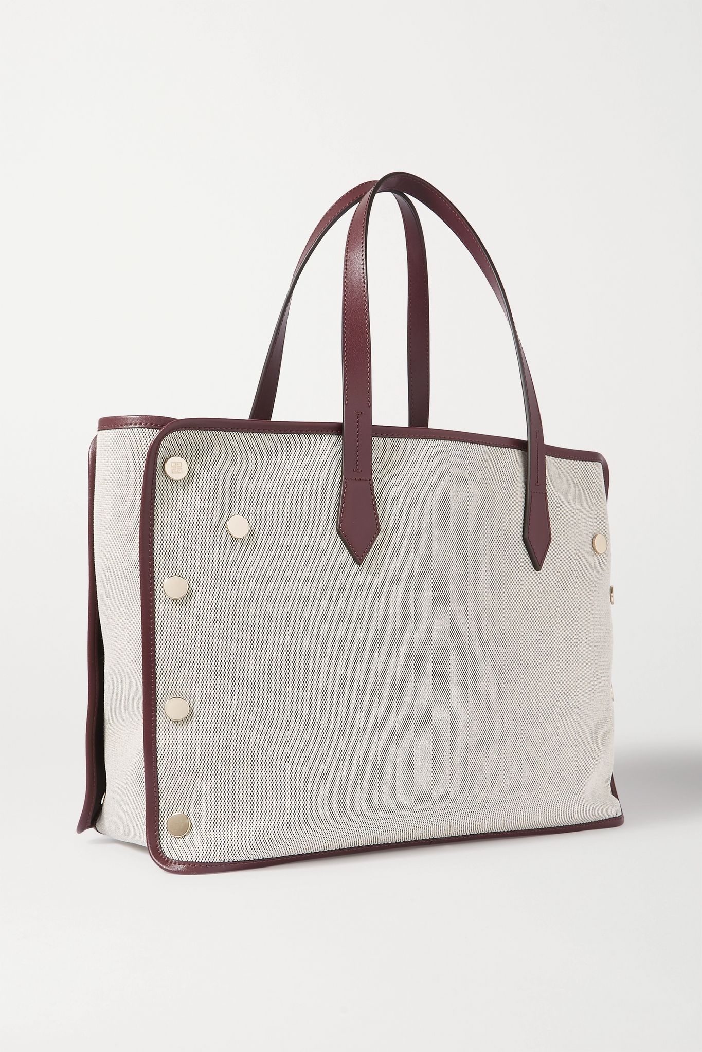 Cabas medium leather-trimmed printed canvas tote - 3