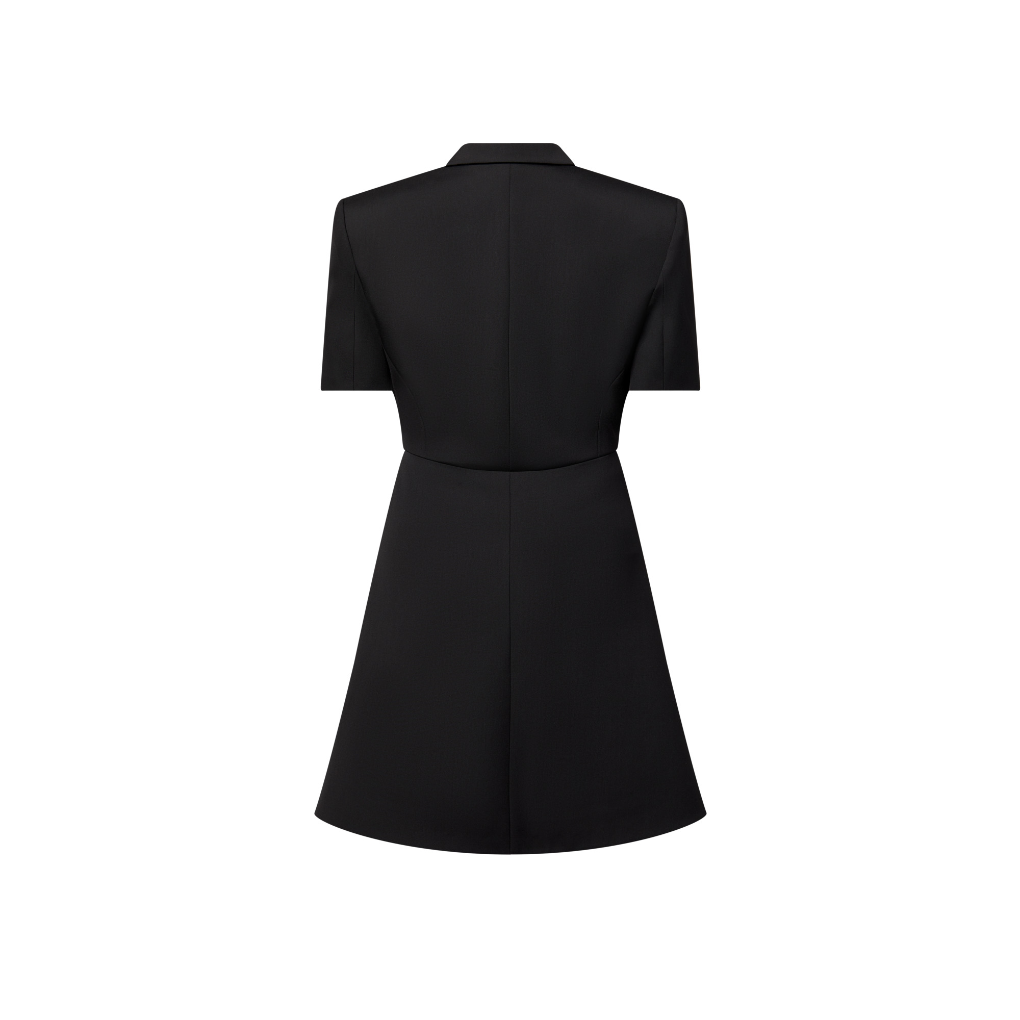 Short-Sleeved Tailored Wrap Dress - 3